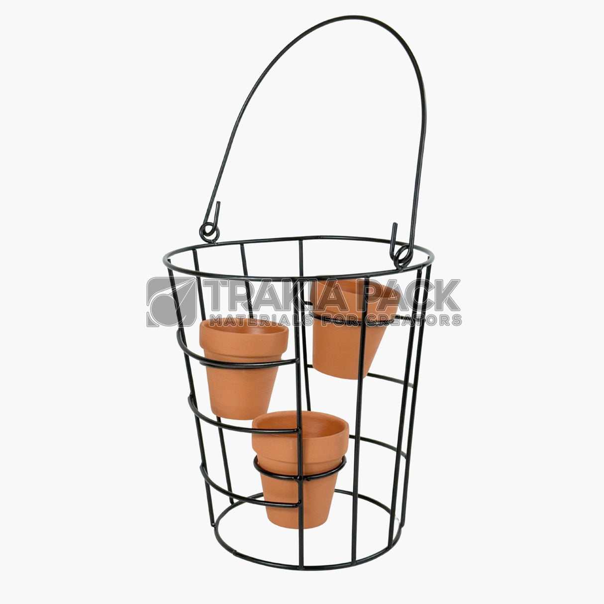 Метална кофичка с три мини кашпи - 18х20см