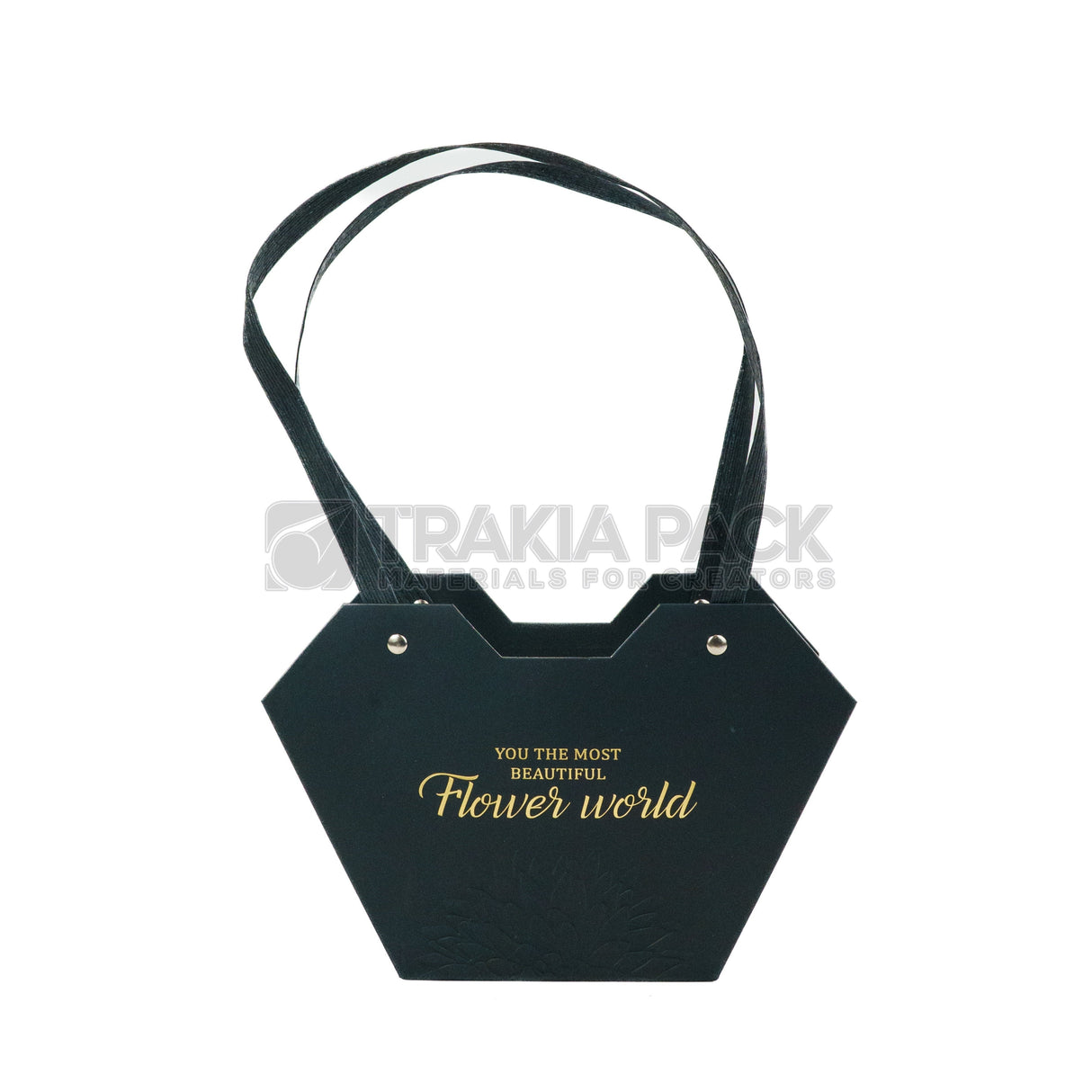 Хартиени чантички Flowers world 10бр/23х15х9см - черни