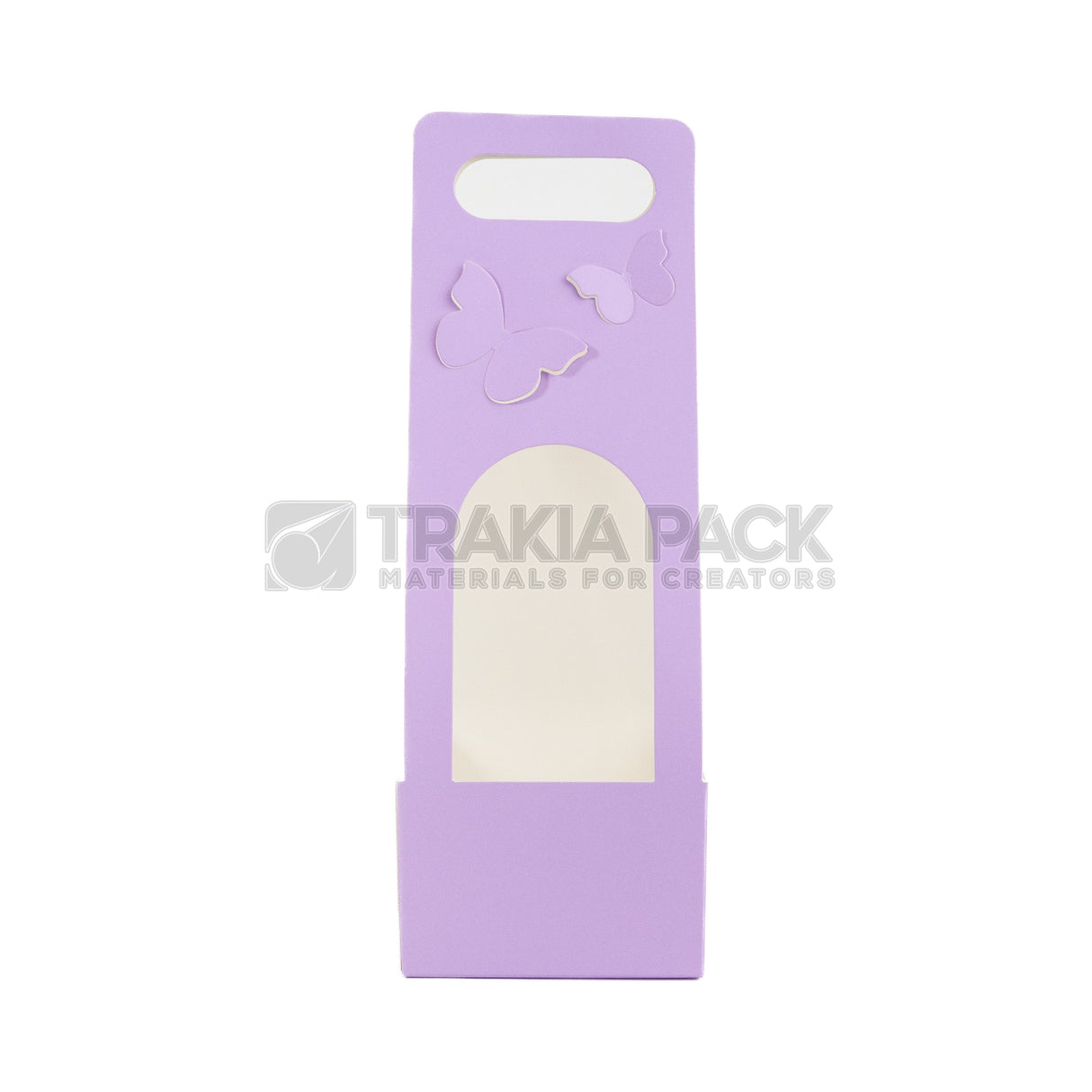 Хартиени чантички с пеперуди - високи 10бр/12х12х35см - лилави