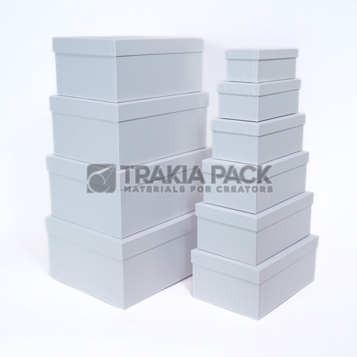 Кутии изчистени правоъгълни 10бр/ 34х26х15,5см - бели