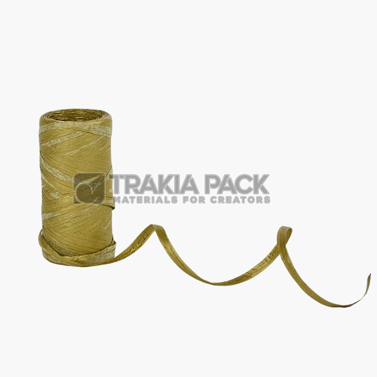 Рафия на ролка 100м - златна