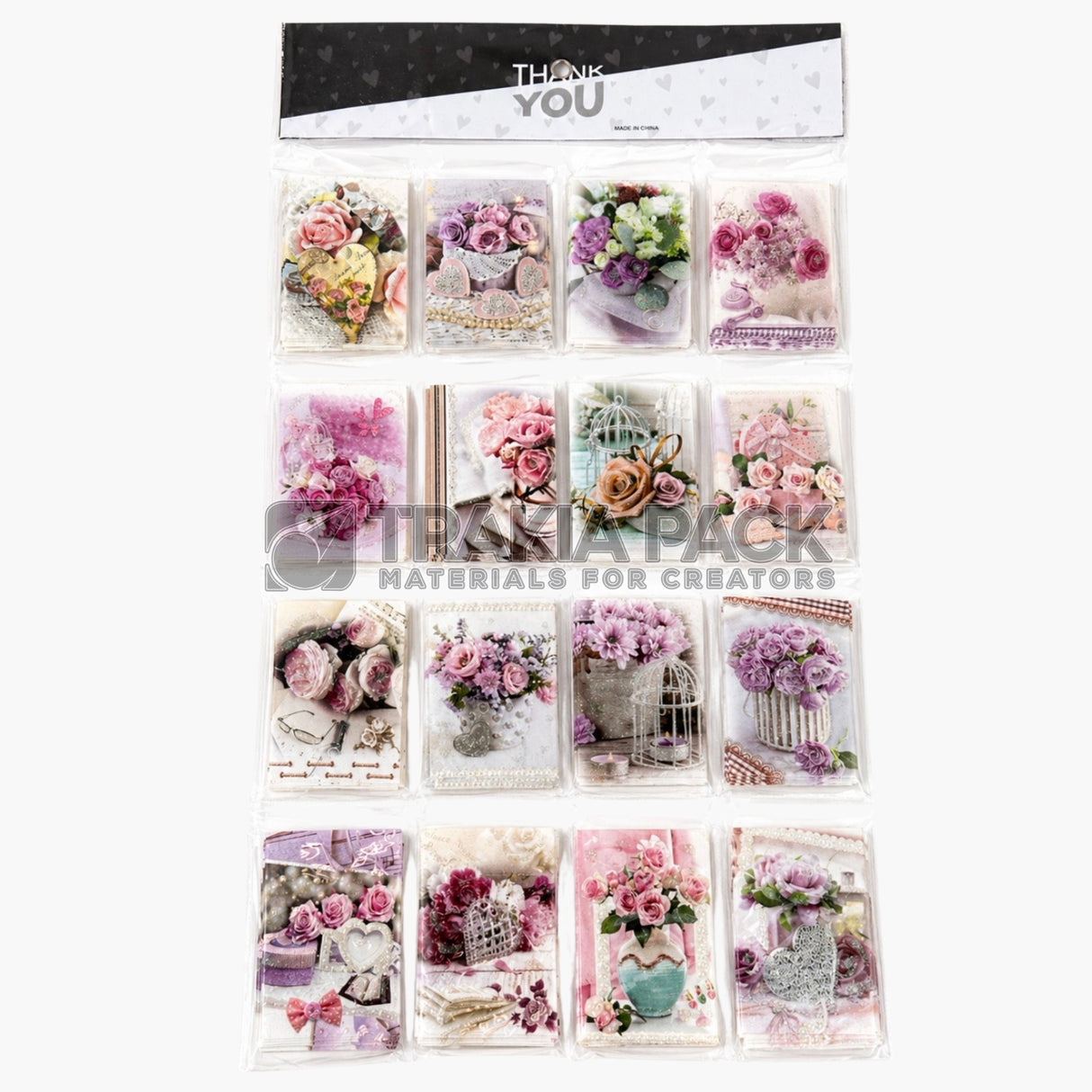 Картички FLOWERS сет/ 128бр - 6,7x9,4см
