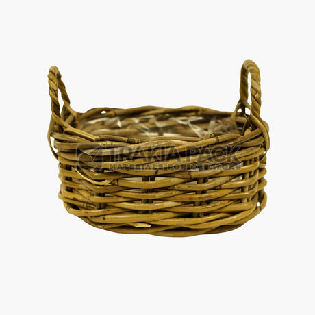 Панерче елипса кафяво с дръжки - 24х19х10см