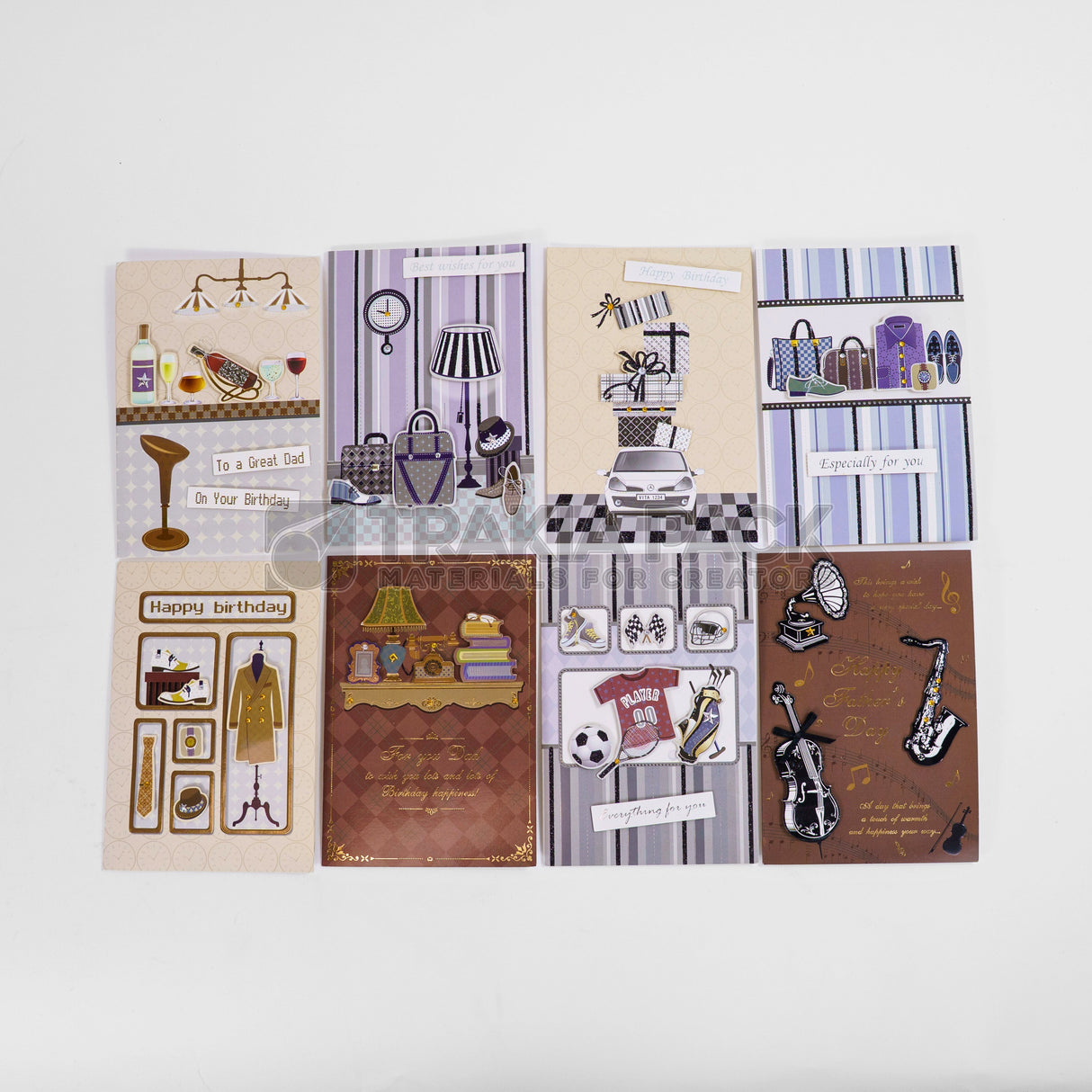 Картички ретро - мъжки 8бр/ 13х19см