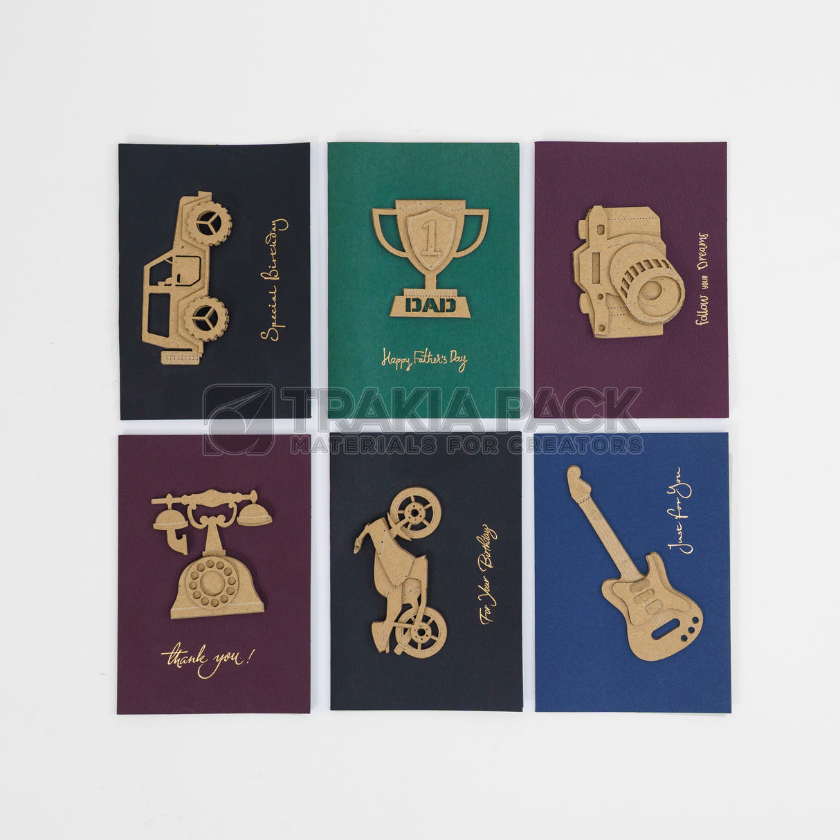 Малки картички с фигури 6бр/ 12х8см