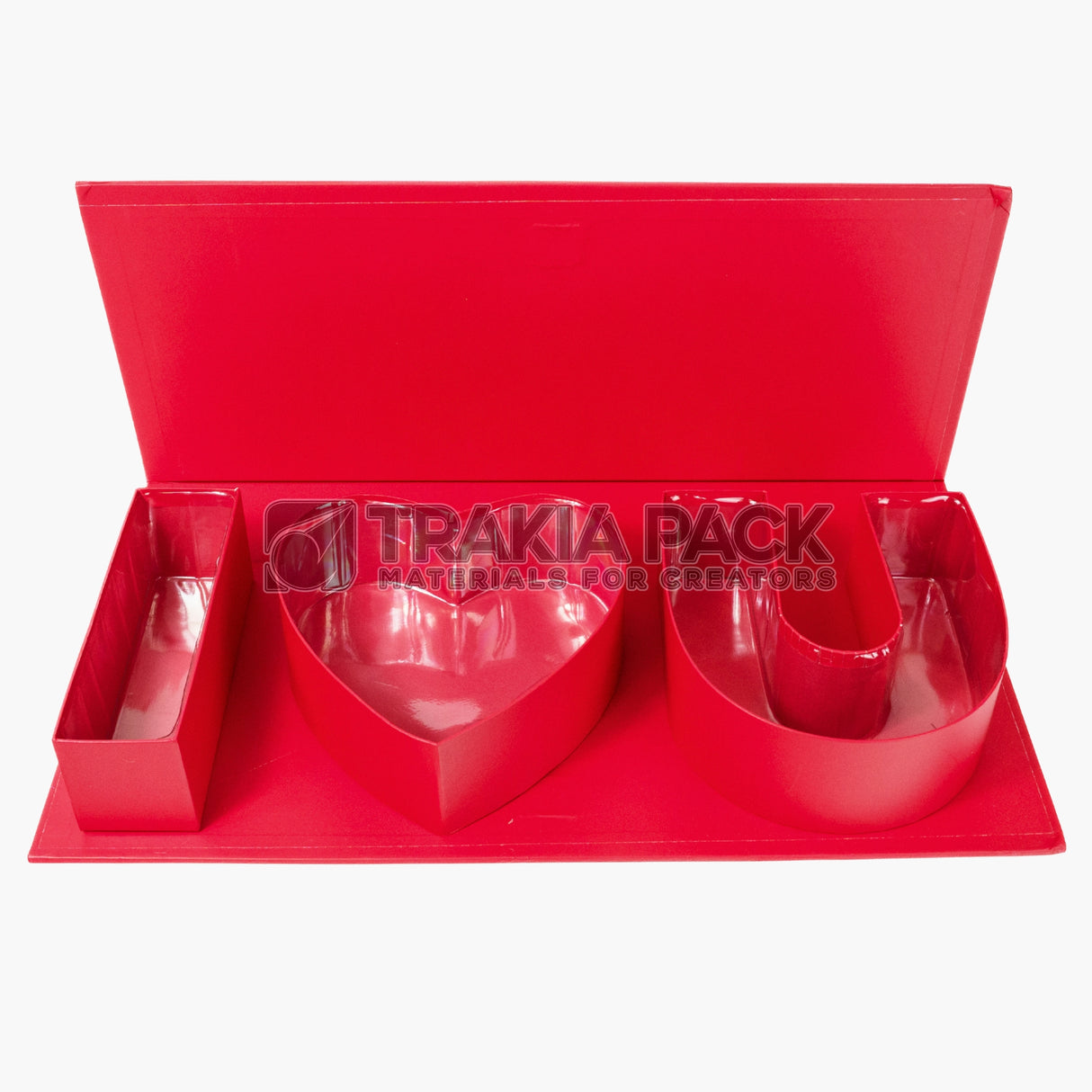 Кутия I LOVE U 45,5х19,5х7см - червена