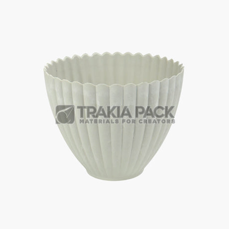 Кашпа пластмасова с оребрен дизайн - 16х13см