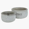 Керамични кашпи с каменен релеф 2бр - 26х14см
