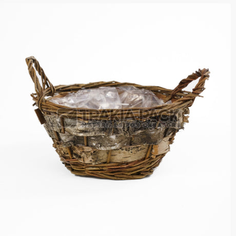 Панерче кръгло с дръжки, широка плетка - 10х19см