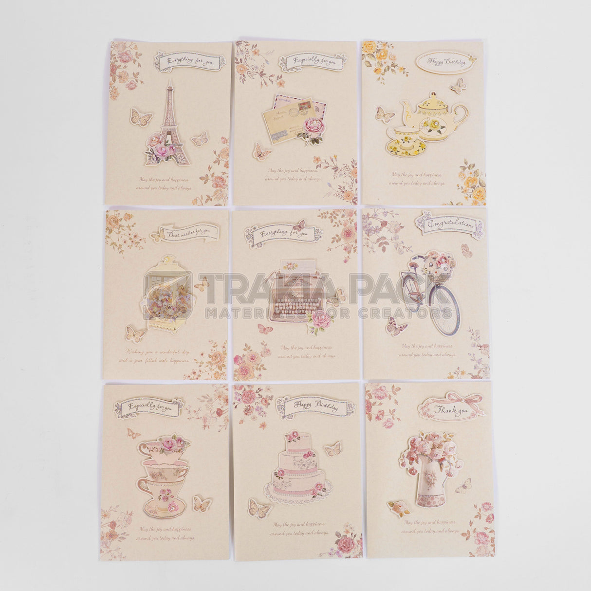 Картички френски 9бр/ 17х12см