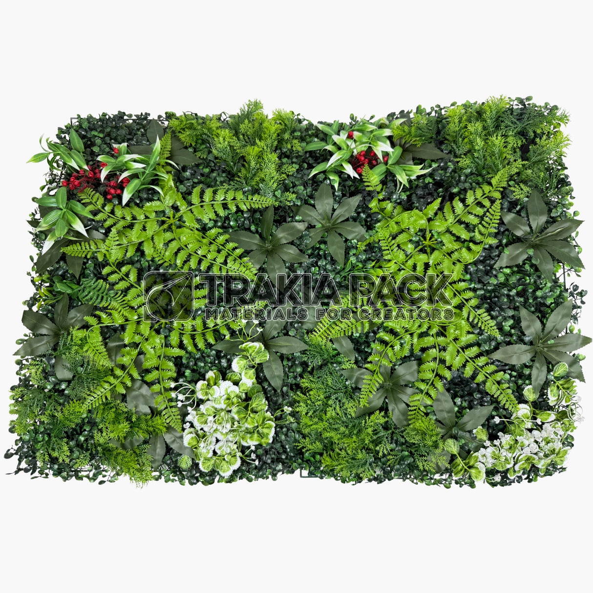 Пано изкуствена зеленина 40х60см комбинирано с червено