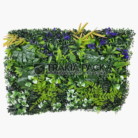 Пано изкуствена зеленина 40х60см комбинирано с лилаво