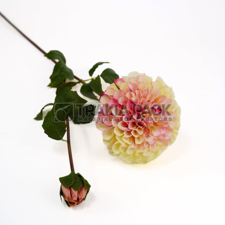 Изкуствена далия 79см - екрю