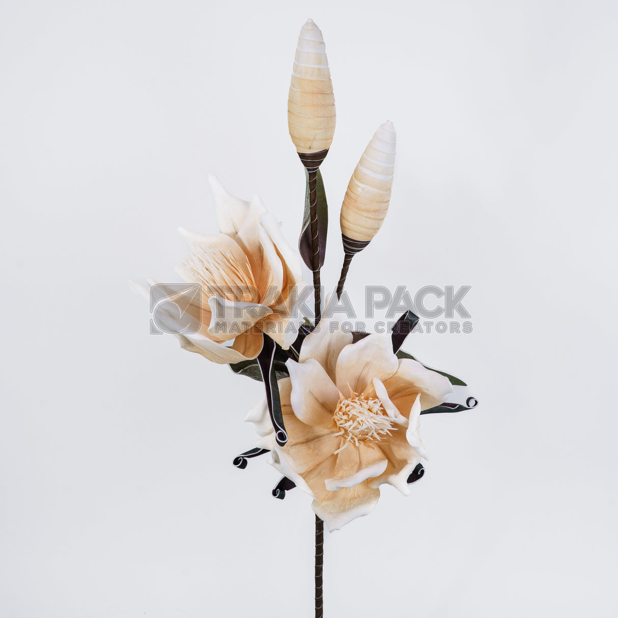 Голямо изкуствено цвете 115см - шампанско