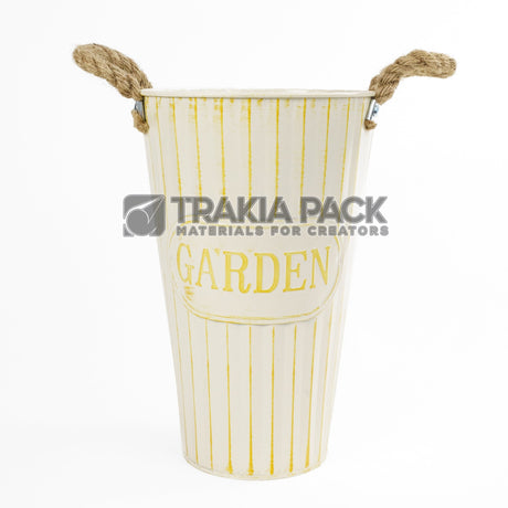 Метална канта Гардън 30х18см - жълта