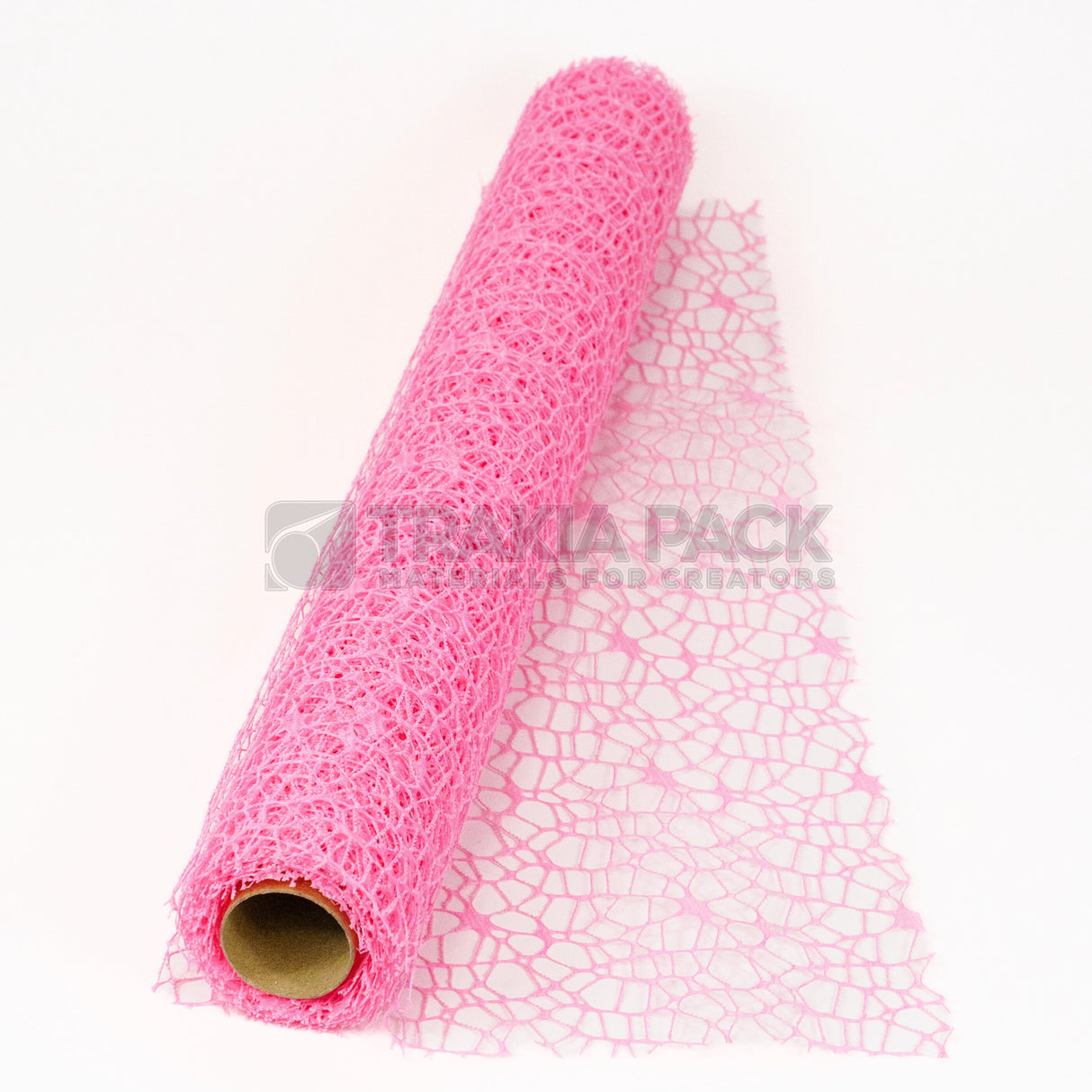 Ролка мрежа дантела 48см/4,8м - тъмно розова