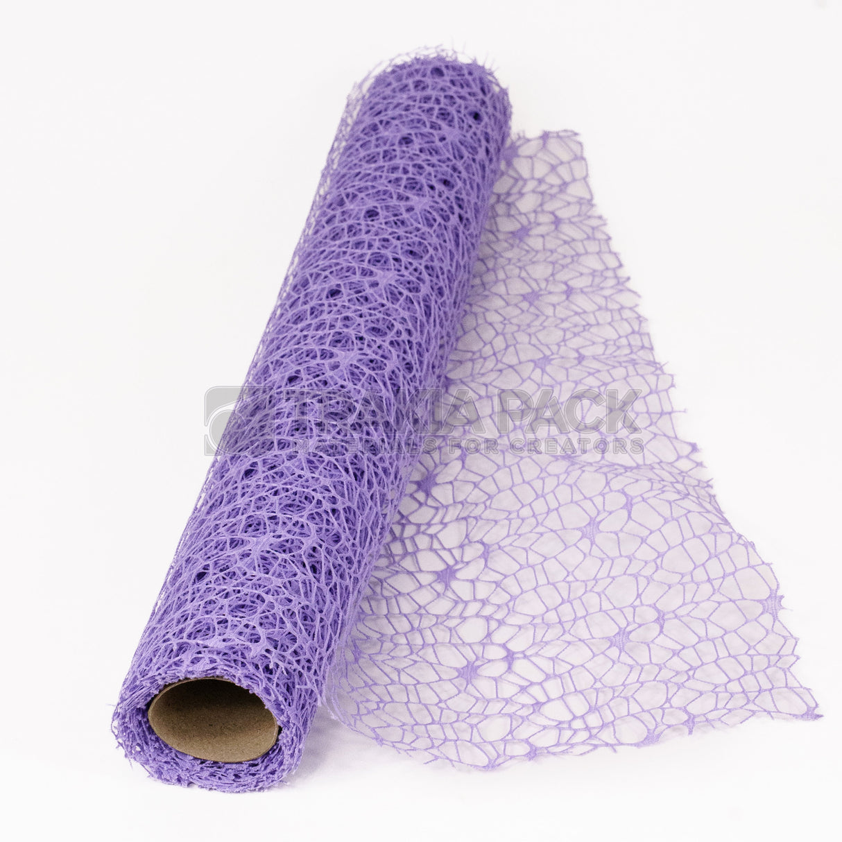 Ролка мрежа дантела 48см/4,8м - светло лилава