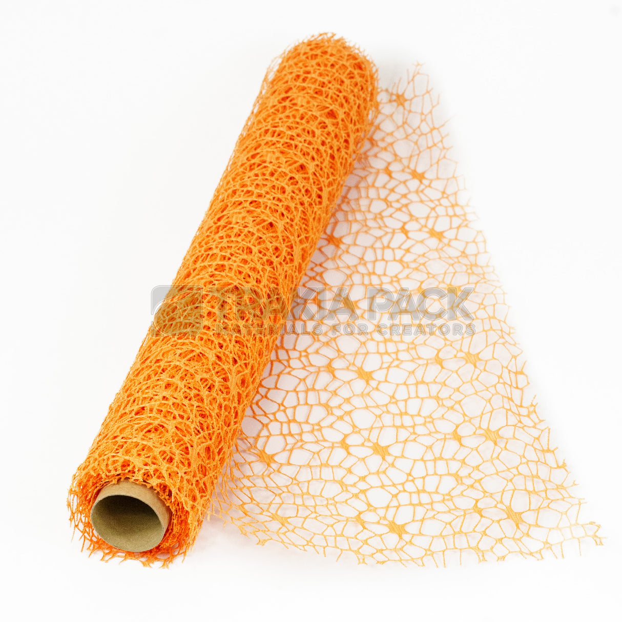 Ролка мрежа дантела 48см/4,8м - оранжева