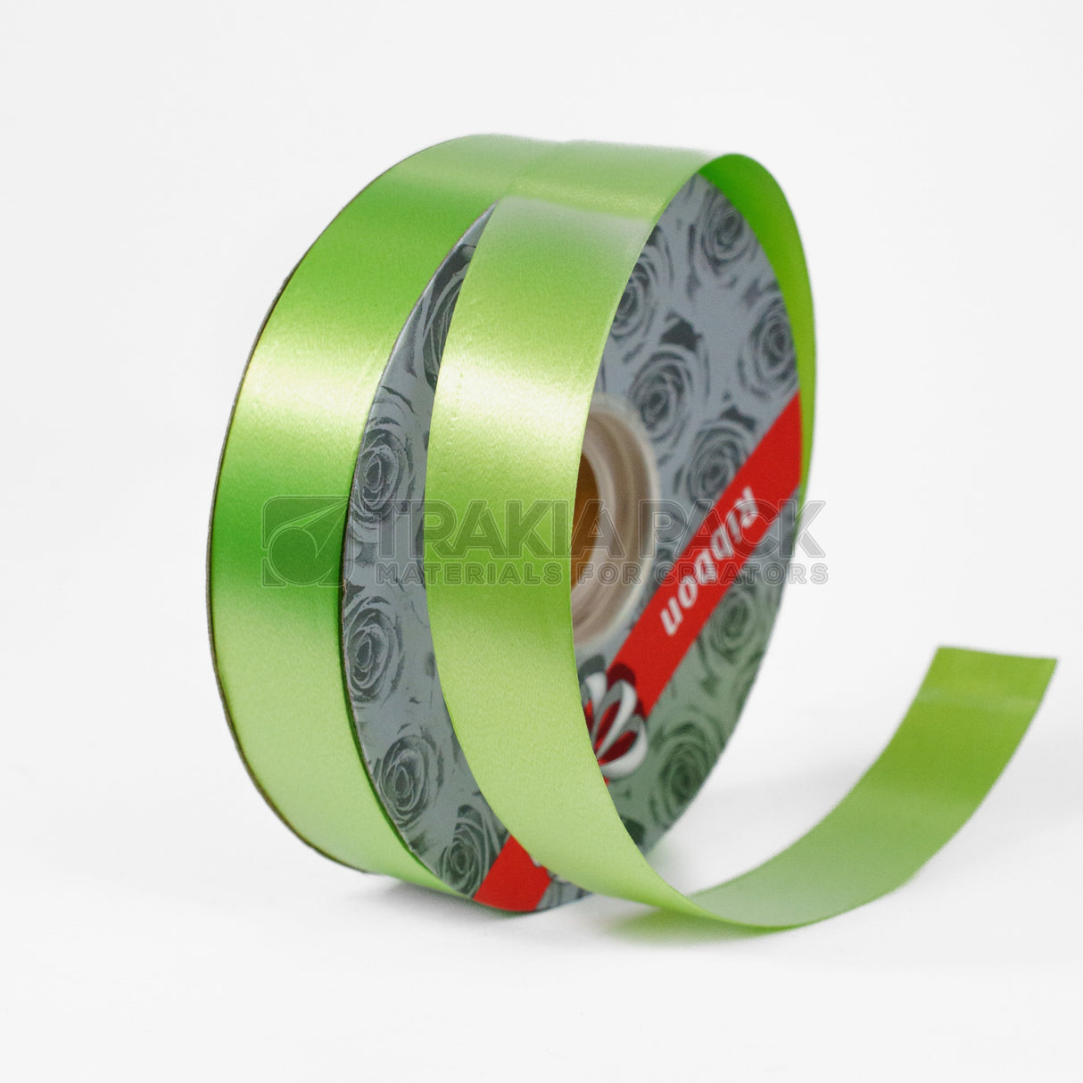 Панделка гланц 2,5см/91м - светло зелена