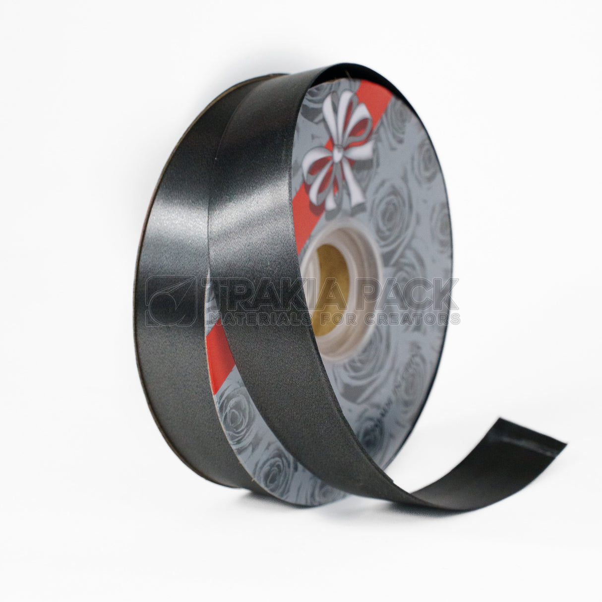 Панделка гланц 2,5см/91м - черна