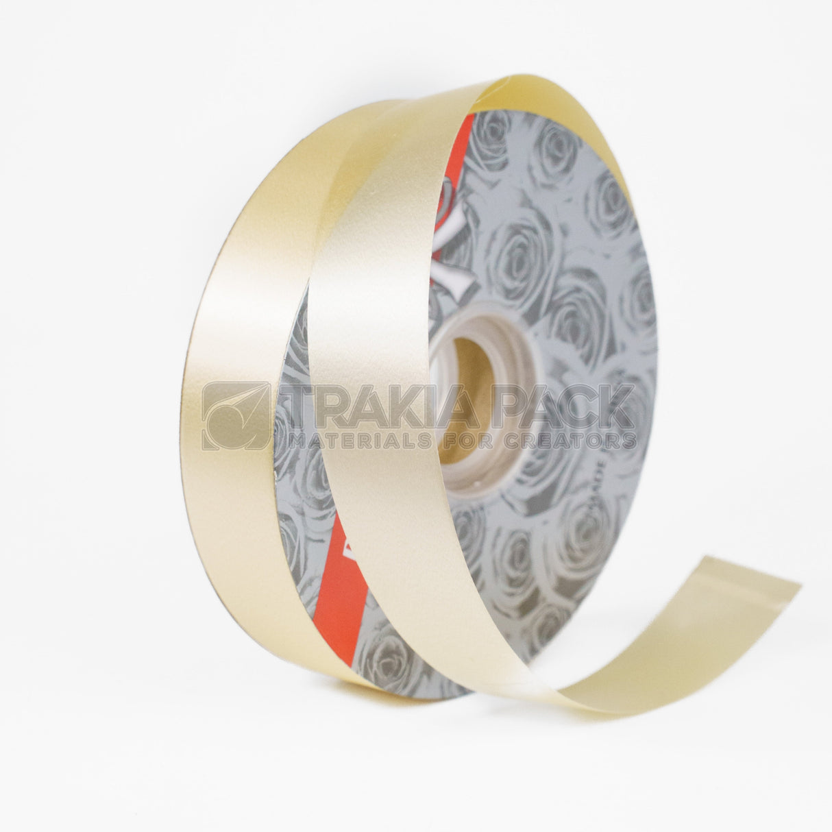 Панделка гланц 2,5см/91м - екрю