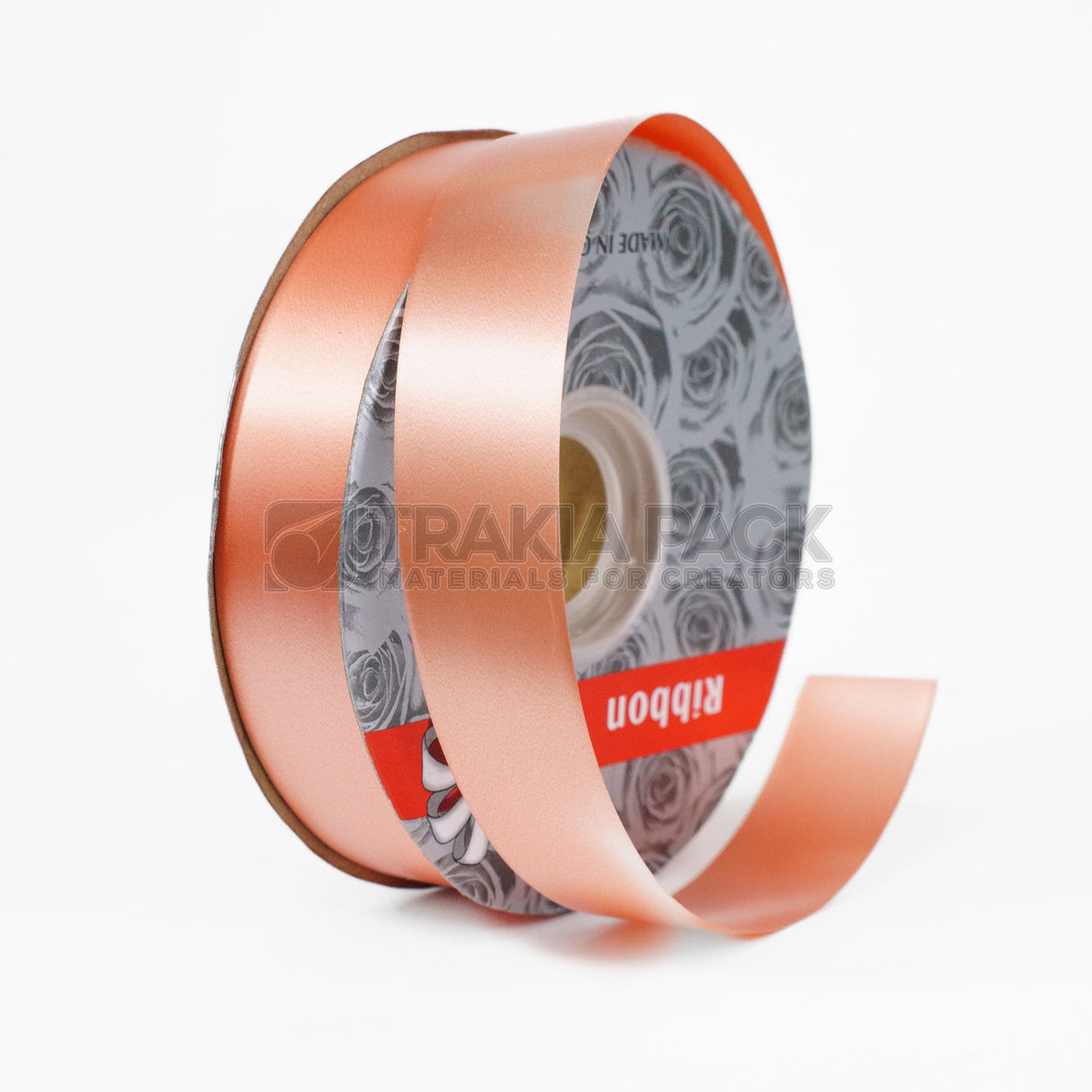 Панделка гланц 2,5см/91м - сьомга