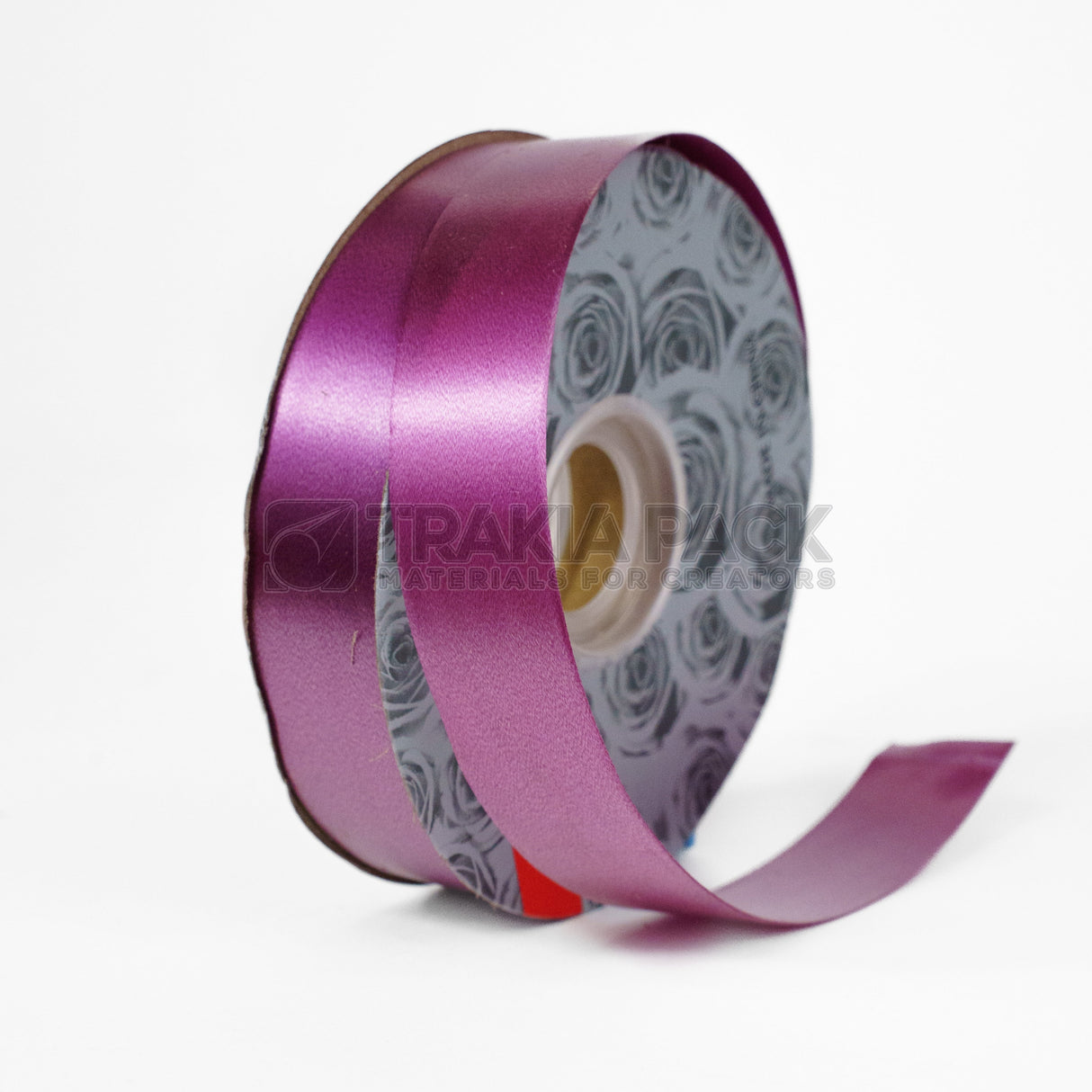 Панделка гланц 2,5см/91м - винено лилаво