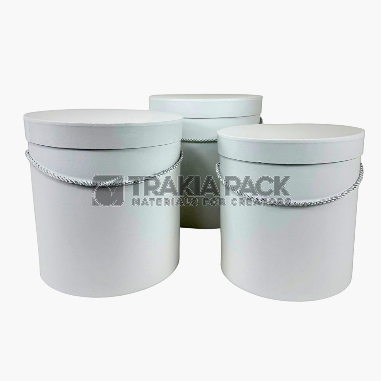 Цилиндрични кутии 3бр - 24х26см - бели