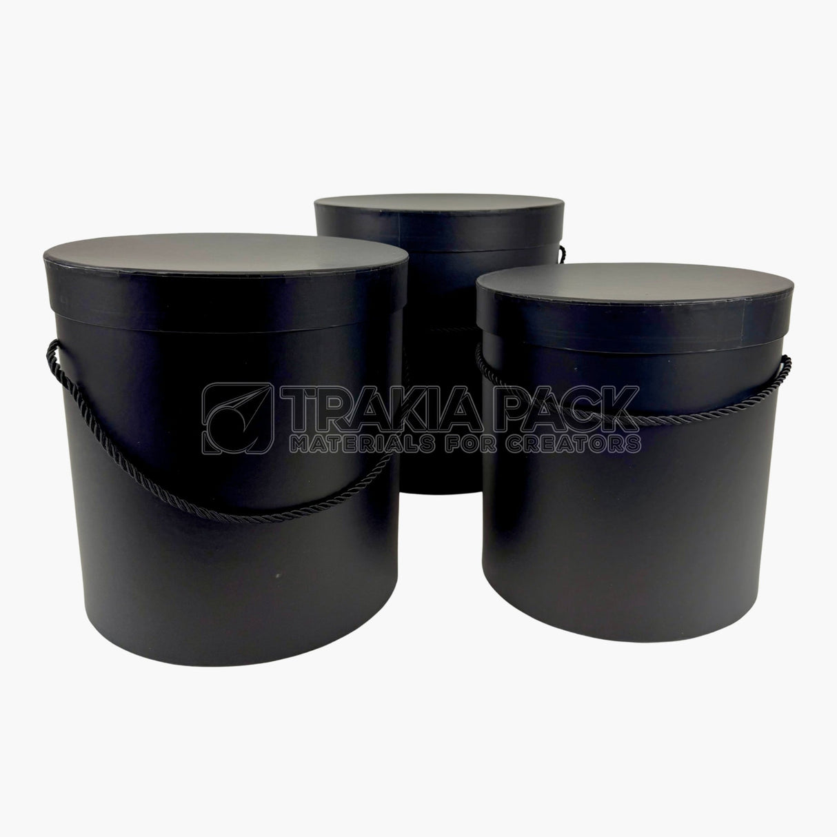 Цилиндрични кутии 3бр - 24х26см - черни