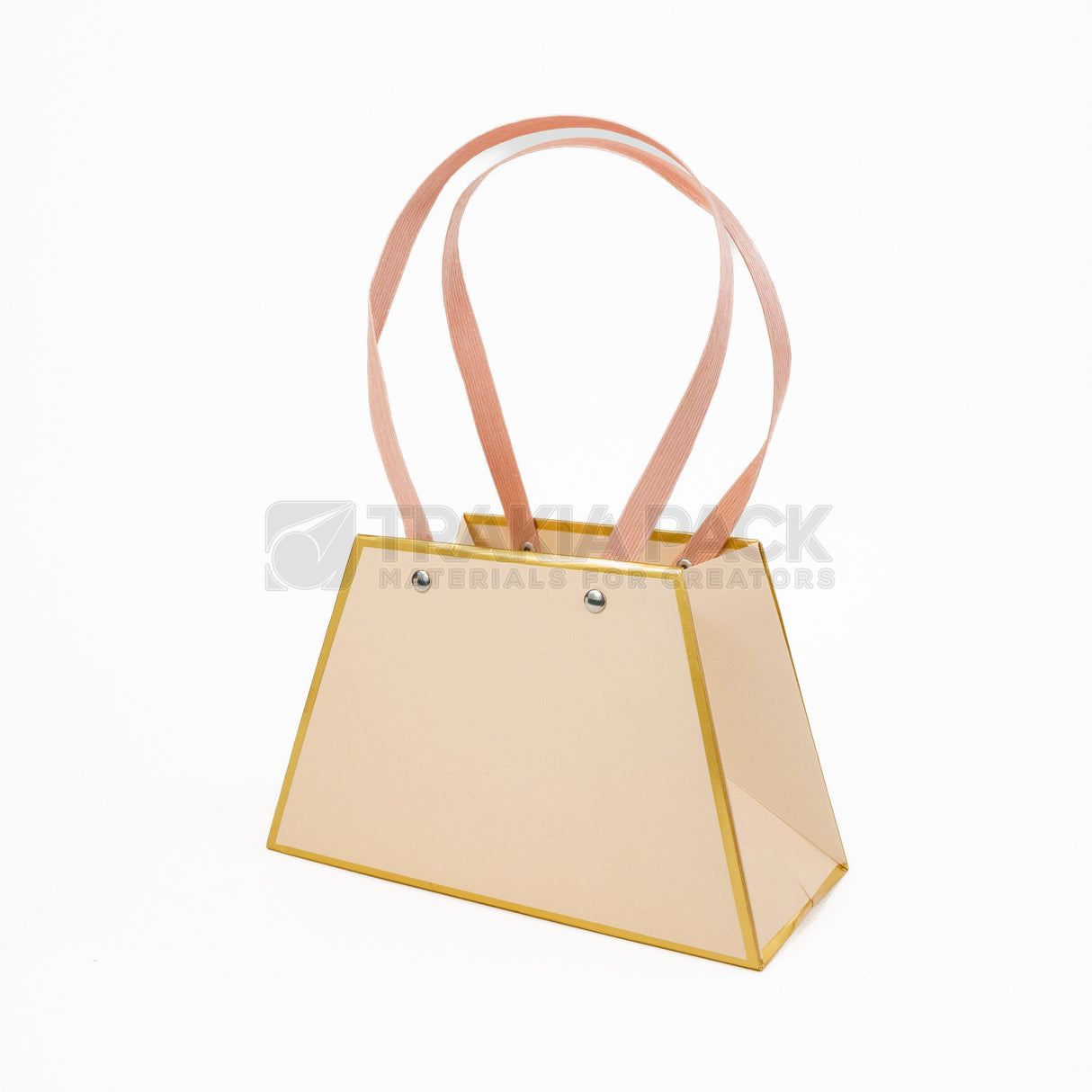 Хартиени чантички трапец 10бр/29х21х10см - розови