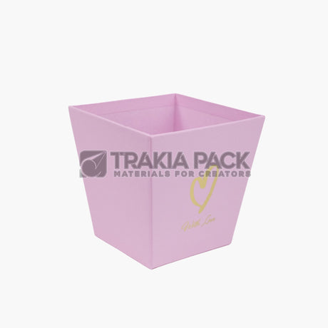 Картонена кутия квадрат 11х11х10см - розова