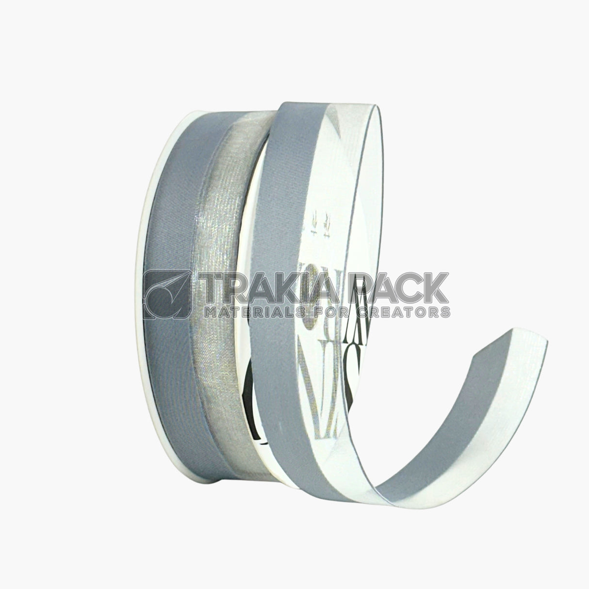Панделка органза и сатен/2,6см/40м - сива