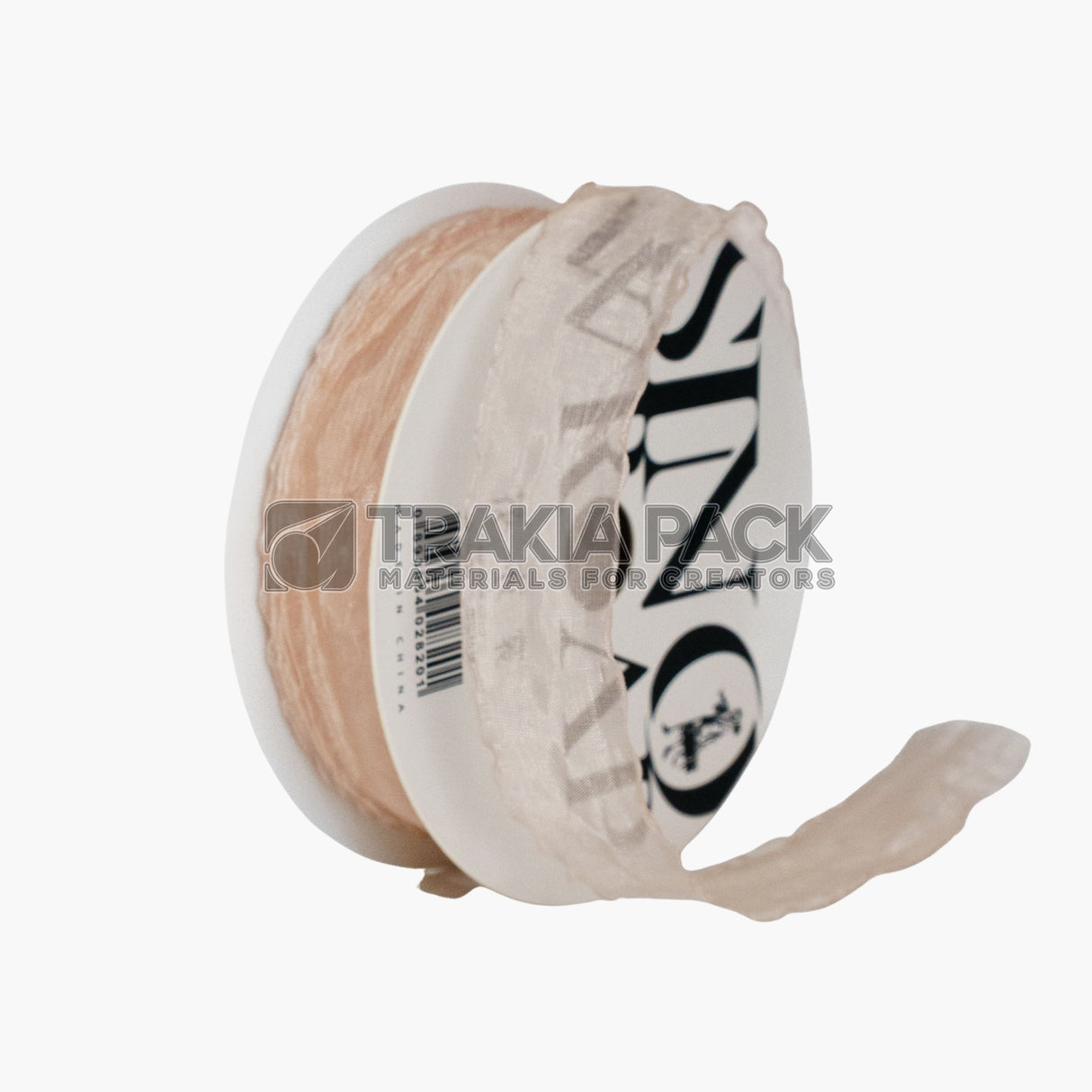 Панделка органза/къдрава/2,6см/40м - капучино