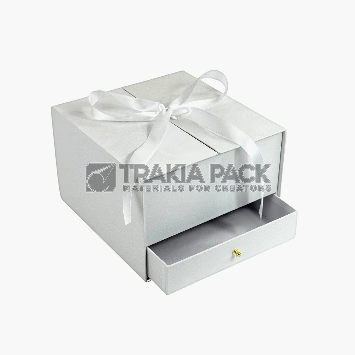 Отваряща кутия с чекмедже 20х20х20см - бяла