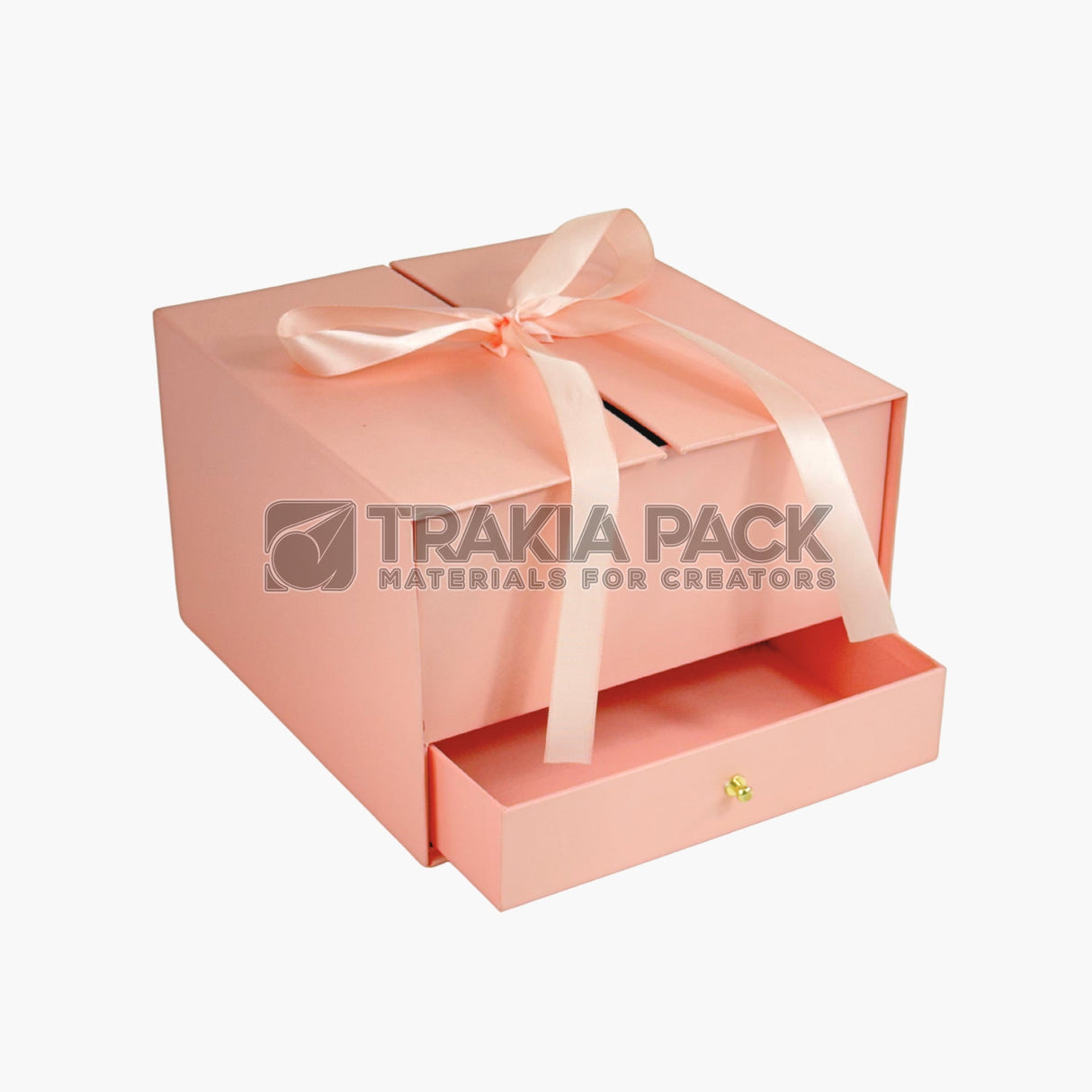 Отваряща кутия с чекмедже 20х20х20см - розова