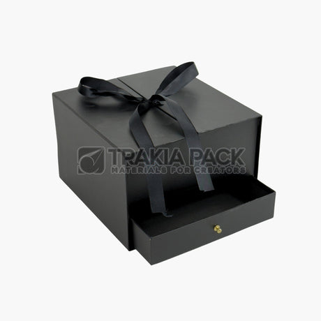 Отваряща кутия с чекмедже 20х20х20см - черна