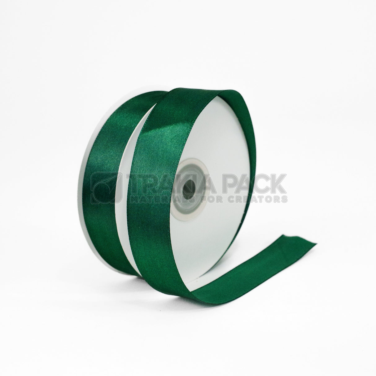 Панделка сатен 2,5см - тъмно зелена