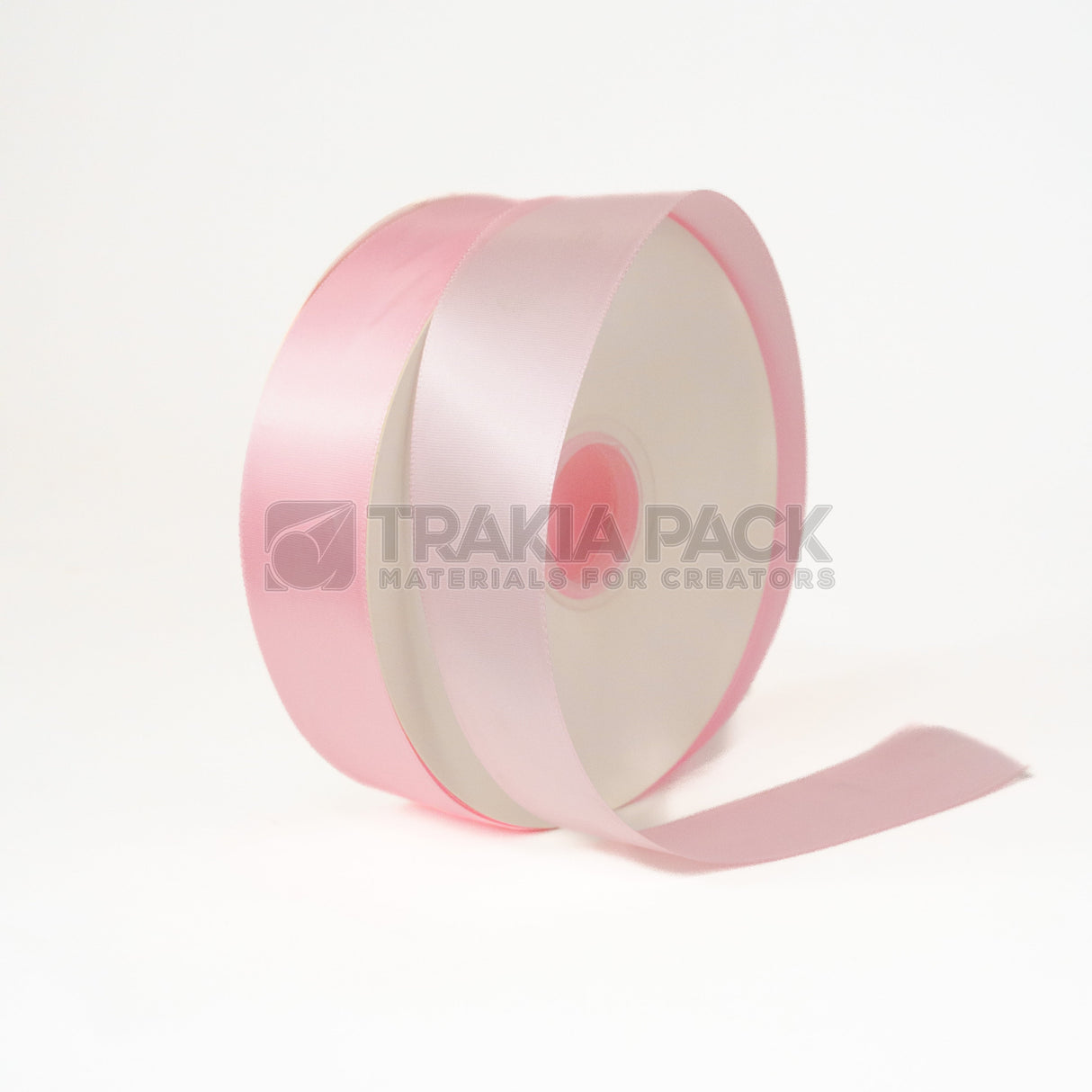 Панделка сатен широка 4см/90м - светло розова