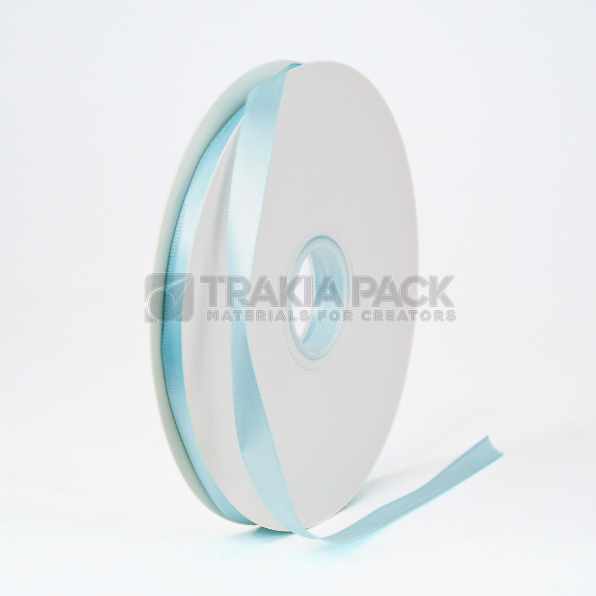 Панделка сатен тясна 1см/90м - светло синя