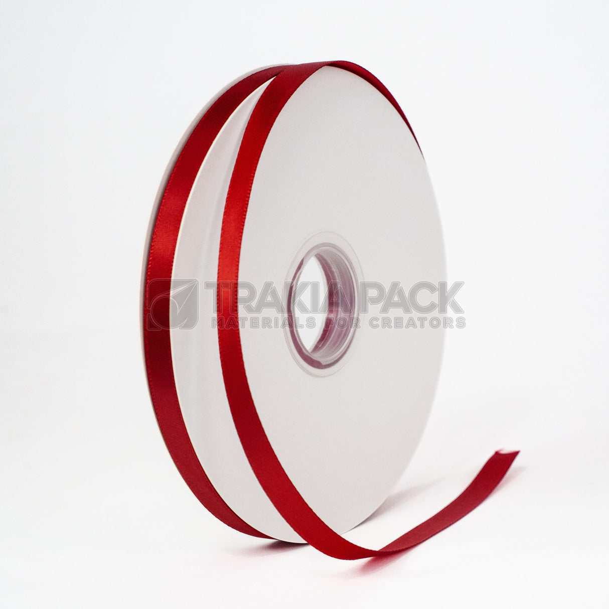 Панделка сатен тясна 1см/90м - бордо