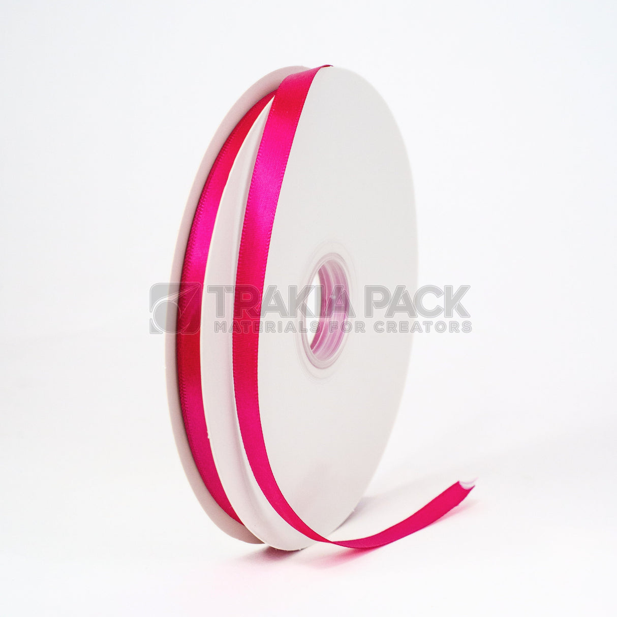 Панделка сатен тясна 1см/90м - циклама