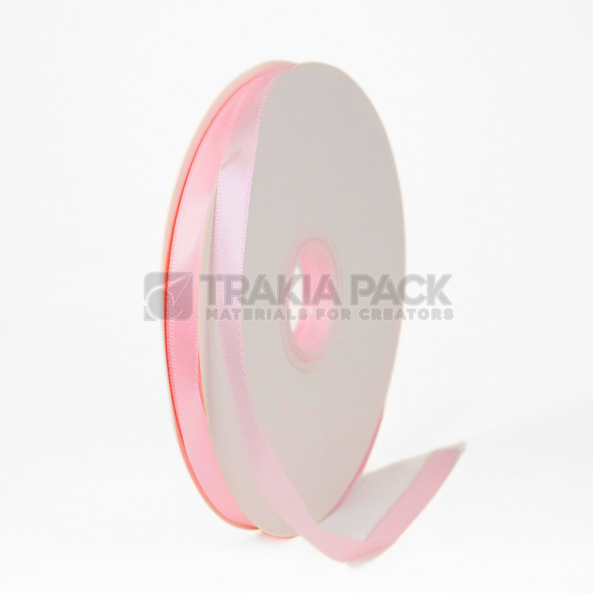 Панделка сатен тясна 1см/90м - светло розова
