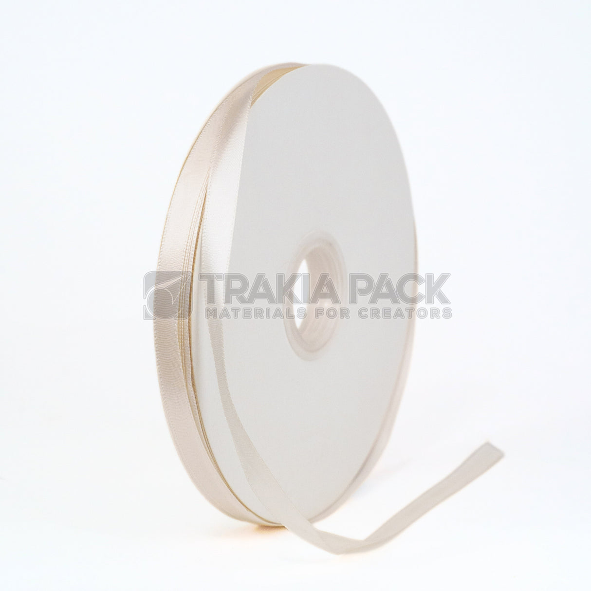 Панделка сатен тясна 1см/90м - екрю