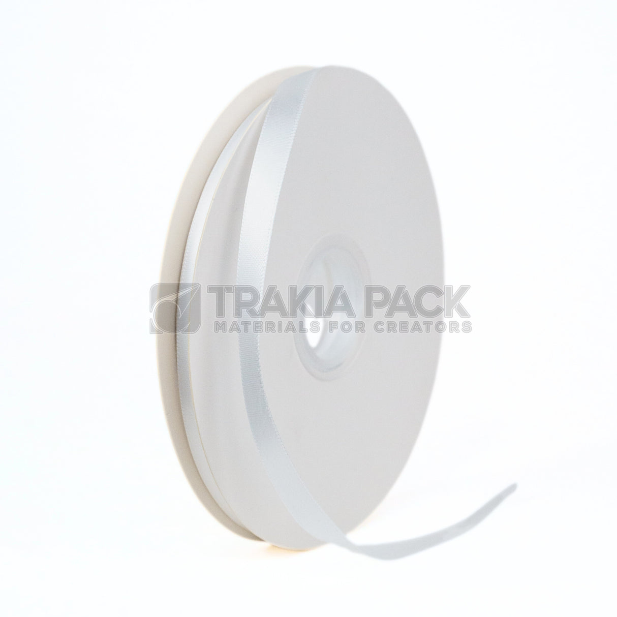 Панделка сатен тясна 1см/90м - бяла