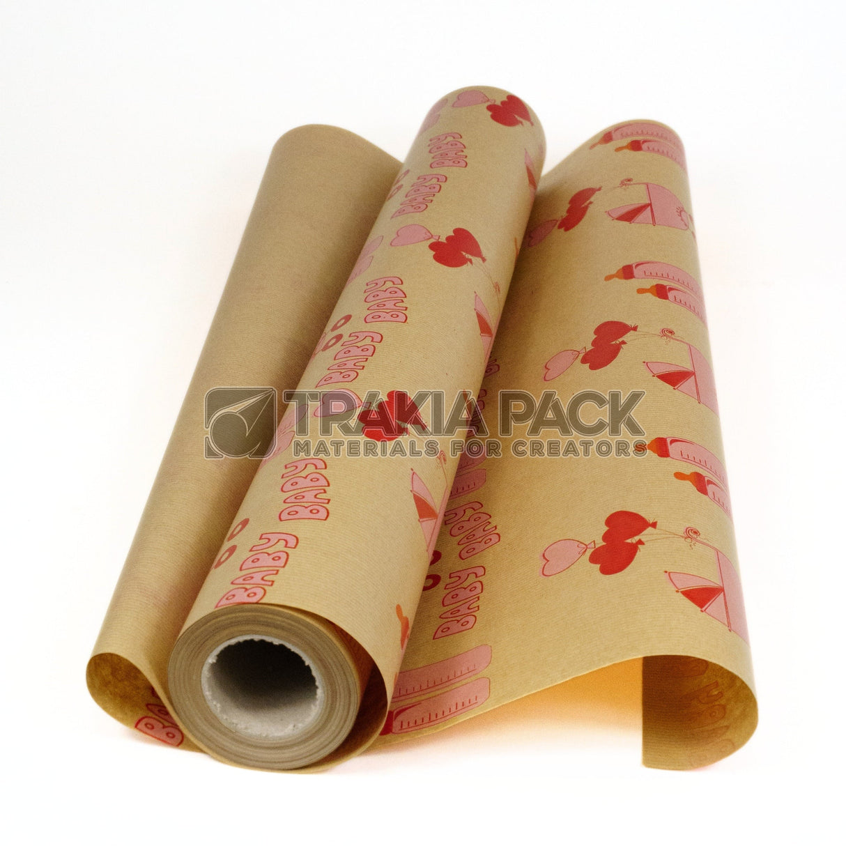 Крафт хартия - принт 60см/38м - Baby girl