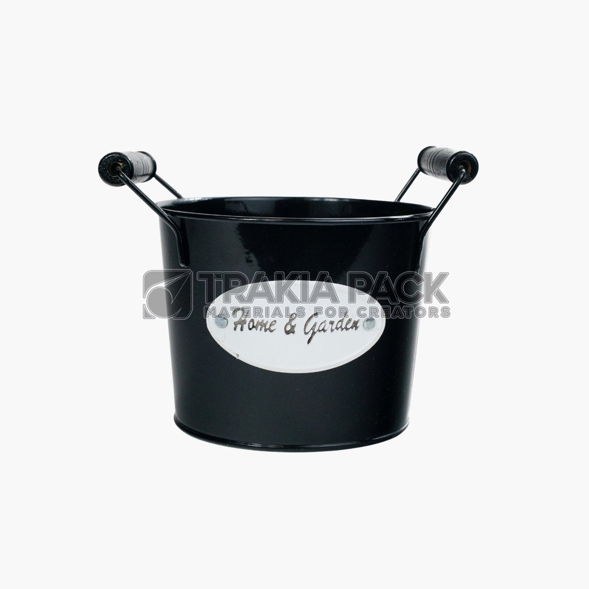 Кофичка метална с дръжки 13х10см - черна