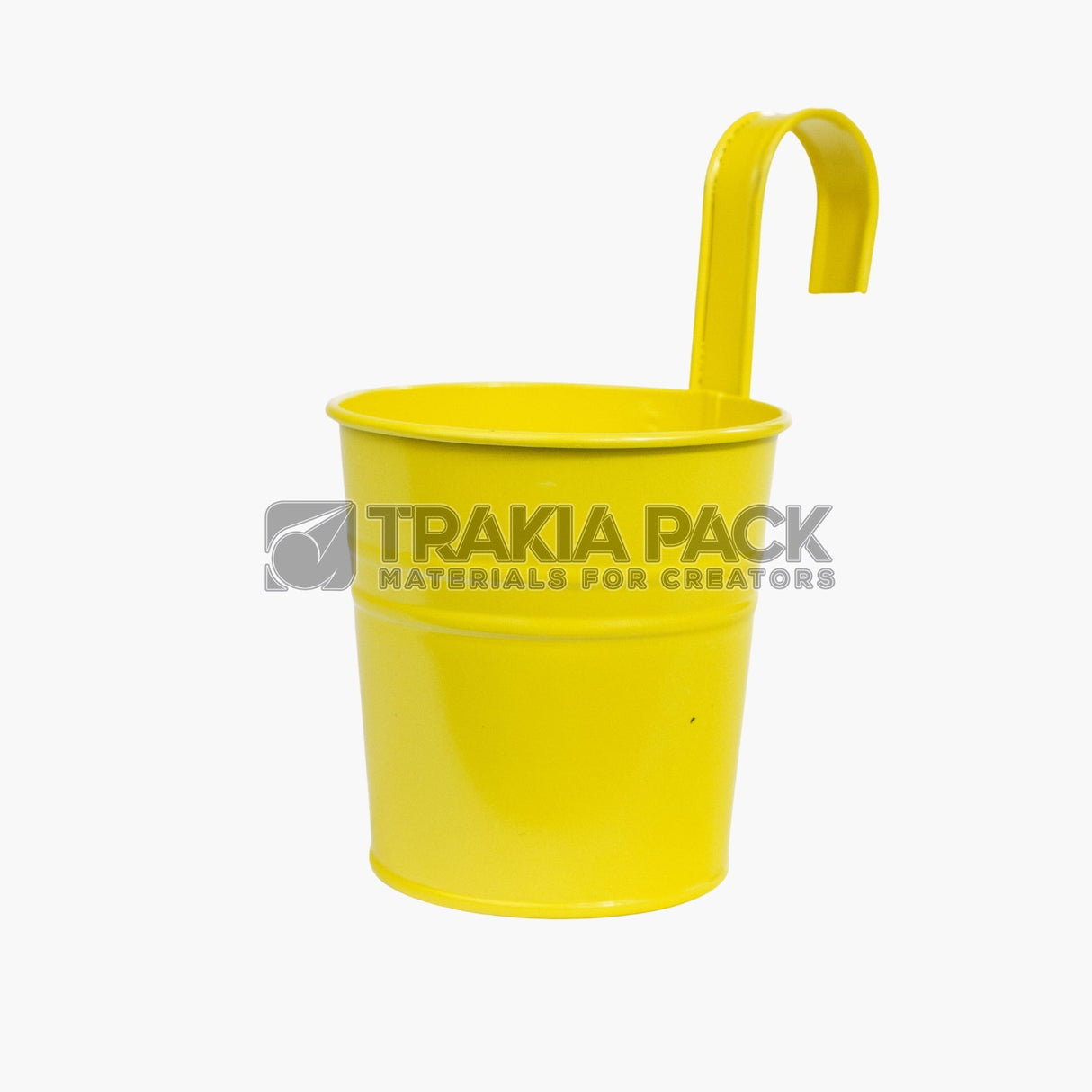 Метална кофичка с кука 9,5х10см - жълта