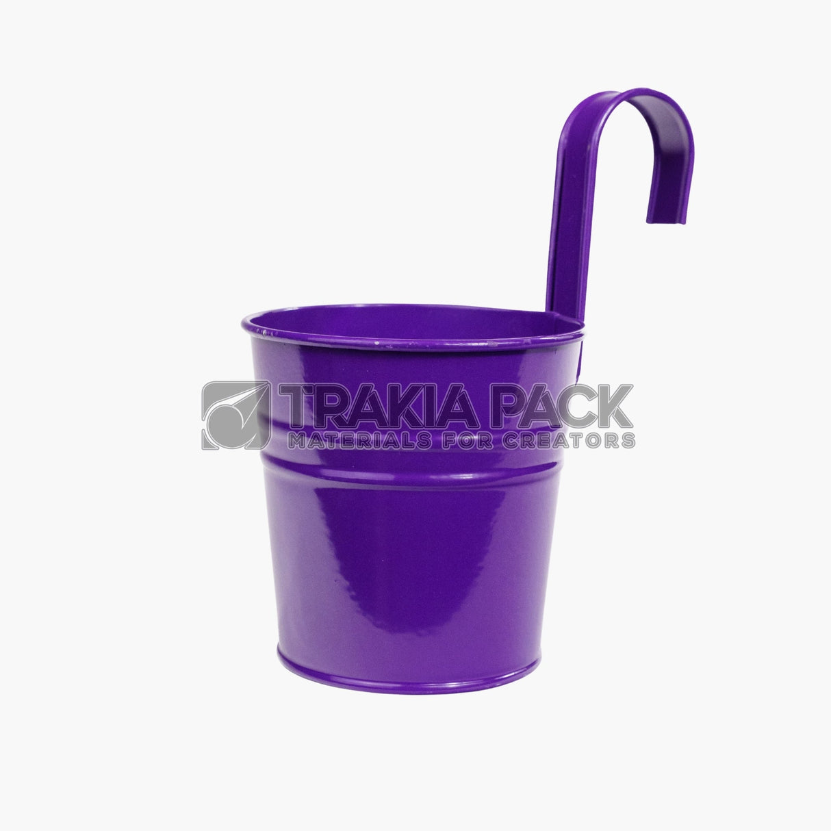 Метална кофичка с кука 9,5х10см - лилава