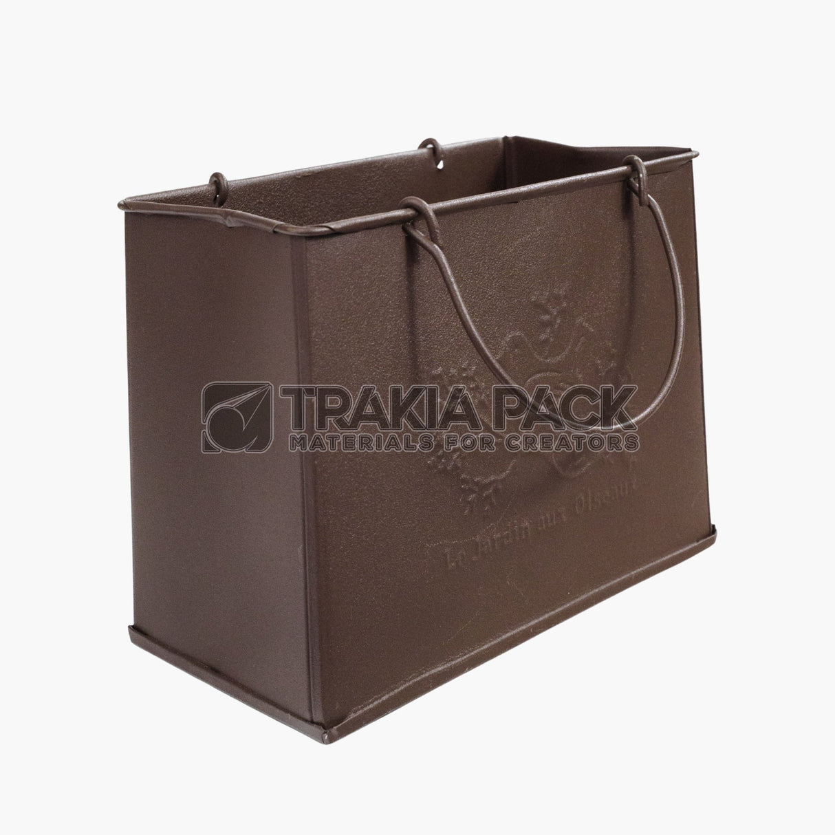 Метална чанта птица голяма 19х9х14см - кафява