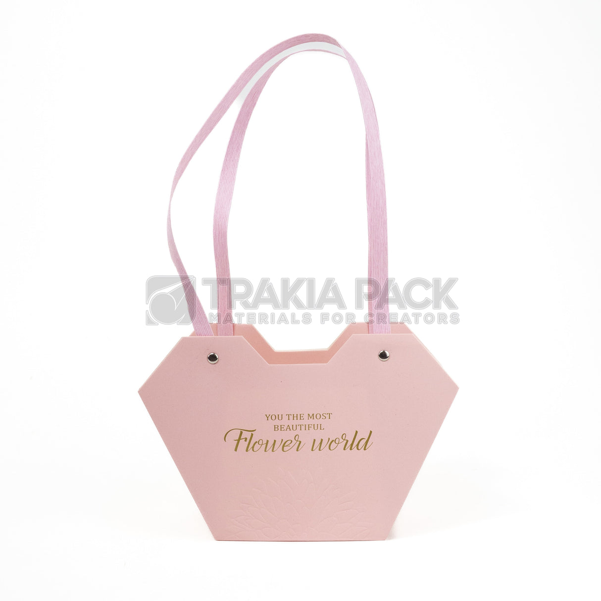 Хартиени чантички Flowers world 10бр/23х15х9см - розови